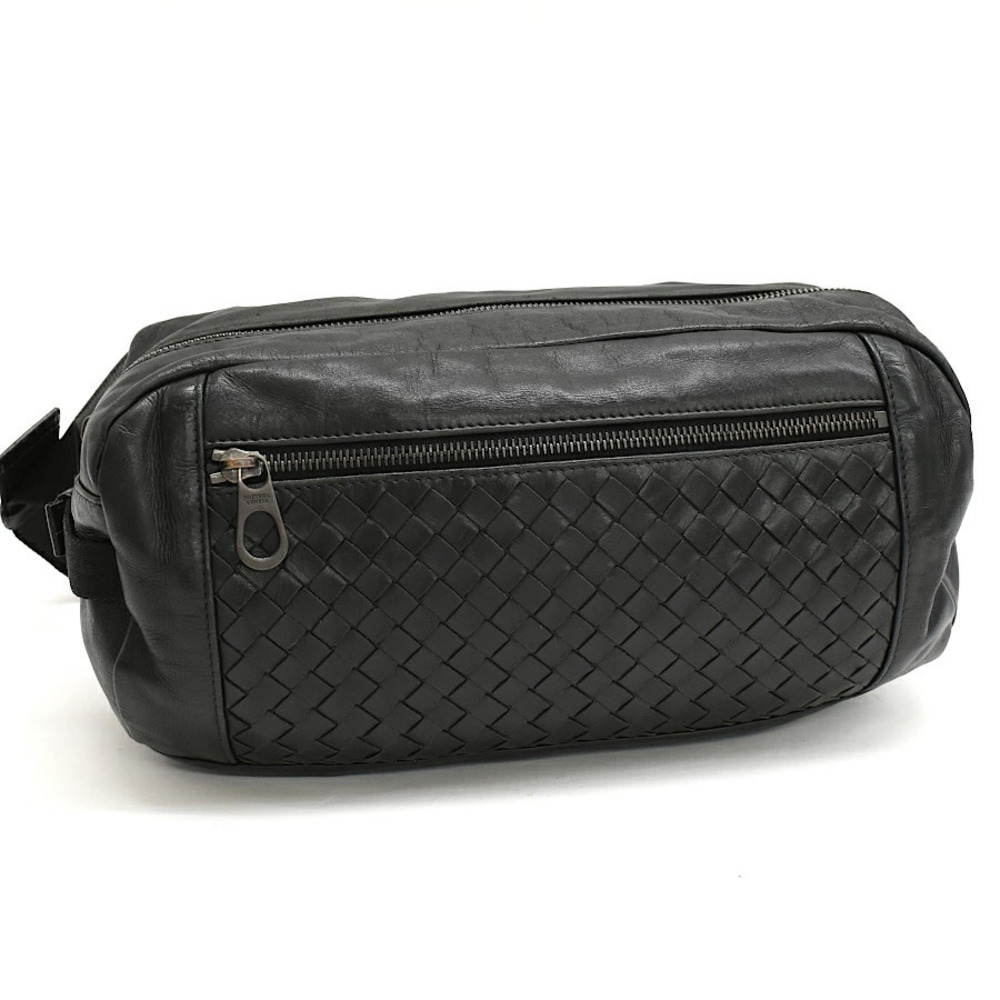 Bottega Veneta Body Bag Belt Intrecciato Leather Black